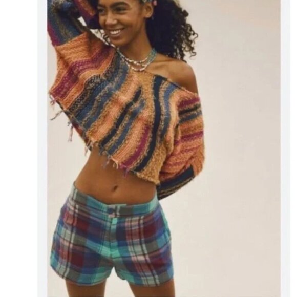 NWT Free People Isla Plaid Shorts Size 4 - Picture 2 of 9